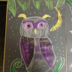 Oil Pastel Owl 1